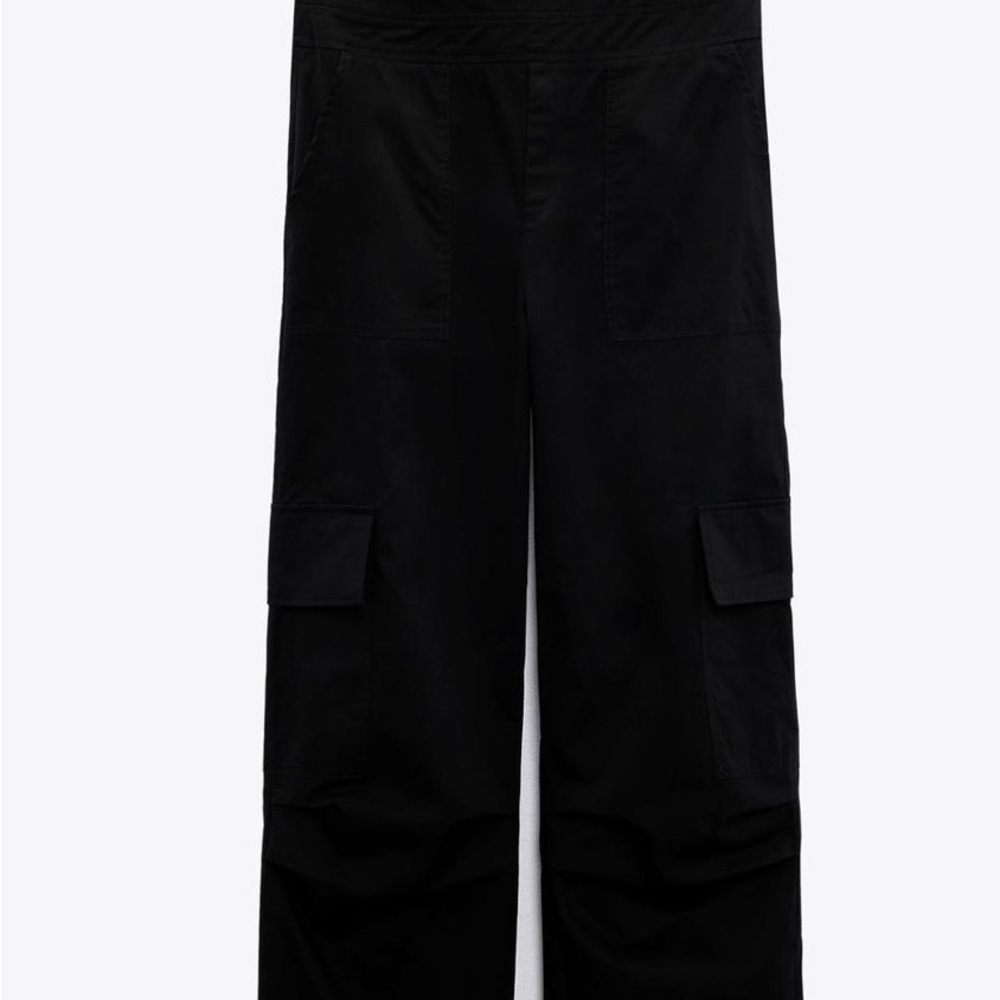 Zara Black Cargo Jumpsuit